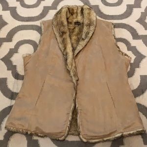 Crosby XL faux suede and faux fur lined vest